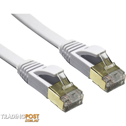 LC7462 FLAT 2M WHITE CAT7 PATCH LEAD 10GBE EDIMAX