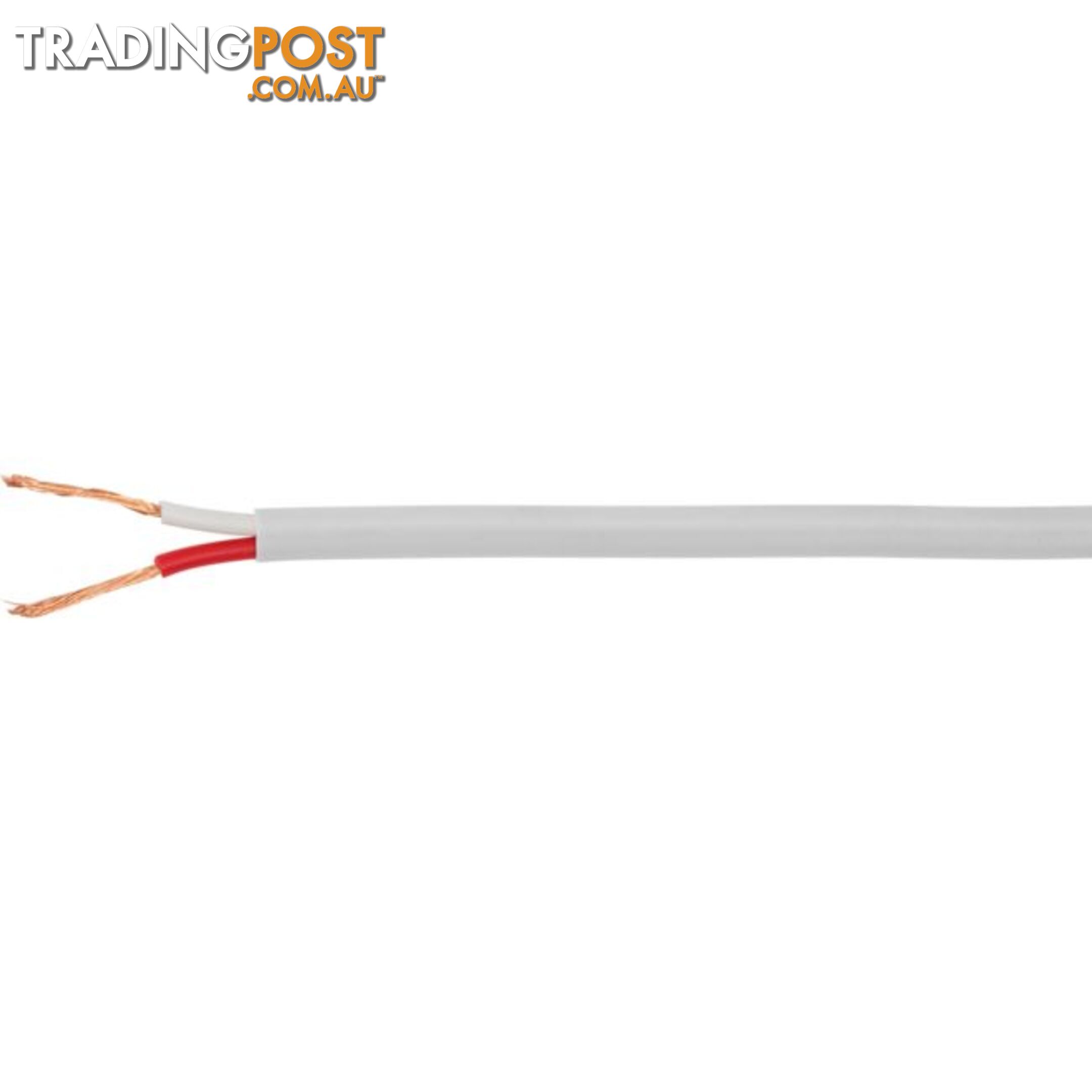 2X24-.2DSW-1M WHITE TWIN POWER CABLE-1M DOUBLE INSULATED - PER METRE