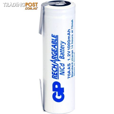 GP100AA 1000MAH 1.2V AA NICAD & TAGS 100AAS1A1H RECHARGEABLE BATTERY - photo 2 of 2
