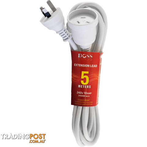 EXL5M 5M POWER EXTENSION LEAD WHITE DOSS
