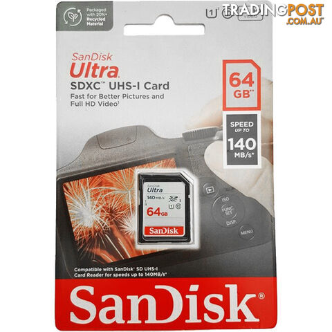 SD64ULTRA-140 SANDISK 64GB SDXC CARD 140MB/S