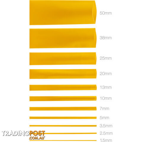 HS20YEL 20MMX1.2M HEAT SHRINK - YELLOW HSYW135