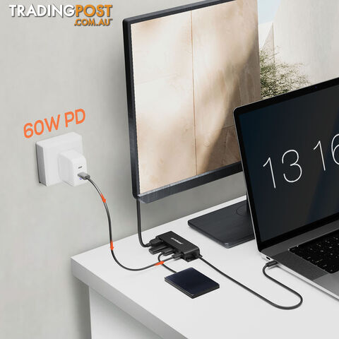 HUBE05 MOUNTABLE 5 PORT USB-C HUB 4K HDMI 60W PD CHARGING - photo 3 of 7