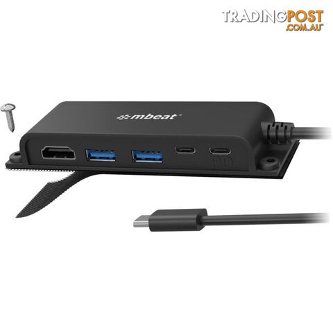 HUBE05 MOUNTABLE 5 PORT USB-C HUB 4K HDMI 60W PD CHARGING