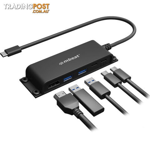 HUBE05 MOUNTABLE 5 PORT USB-C HUB 4K HDMI 60W PD CHARGING - photo 2 of 7
