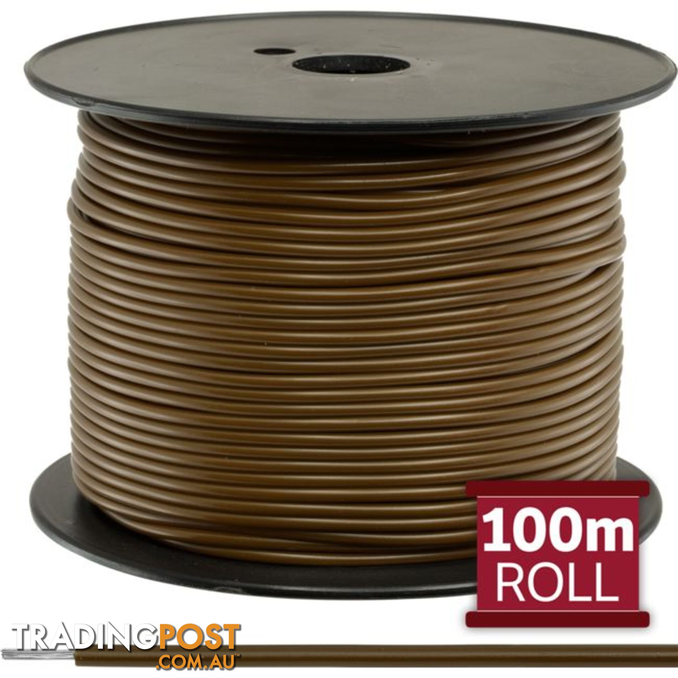 24-.2BR-100M 100M BROWN HOOKUP WIRE/CABLE PER 100M REEL ROLL DOSS 7A