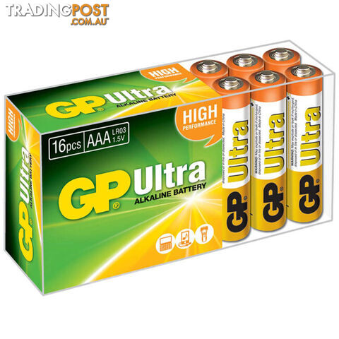 GP24AURT16 GP 1.5V ULTRA ALKALINE AAA BATTERY PACK OF 16