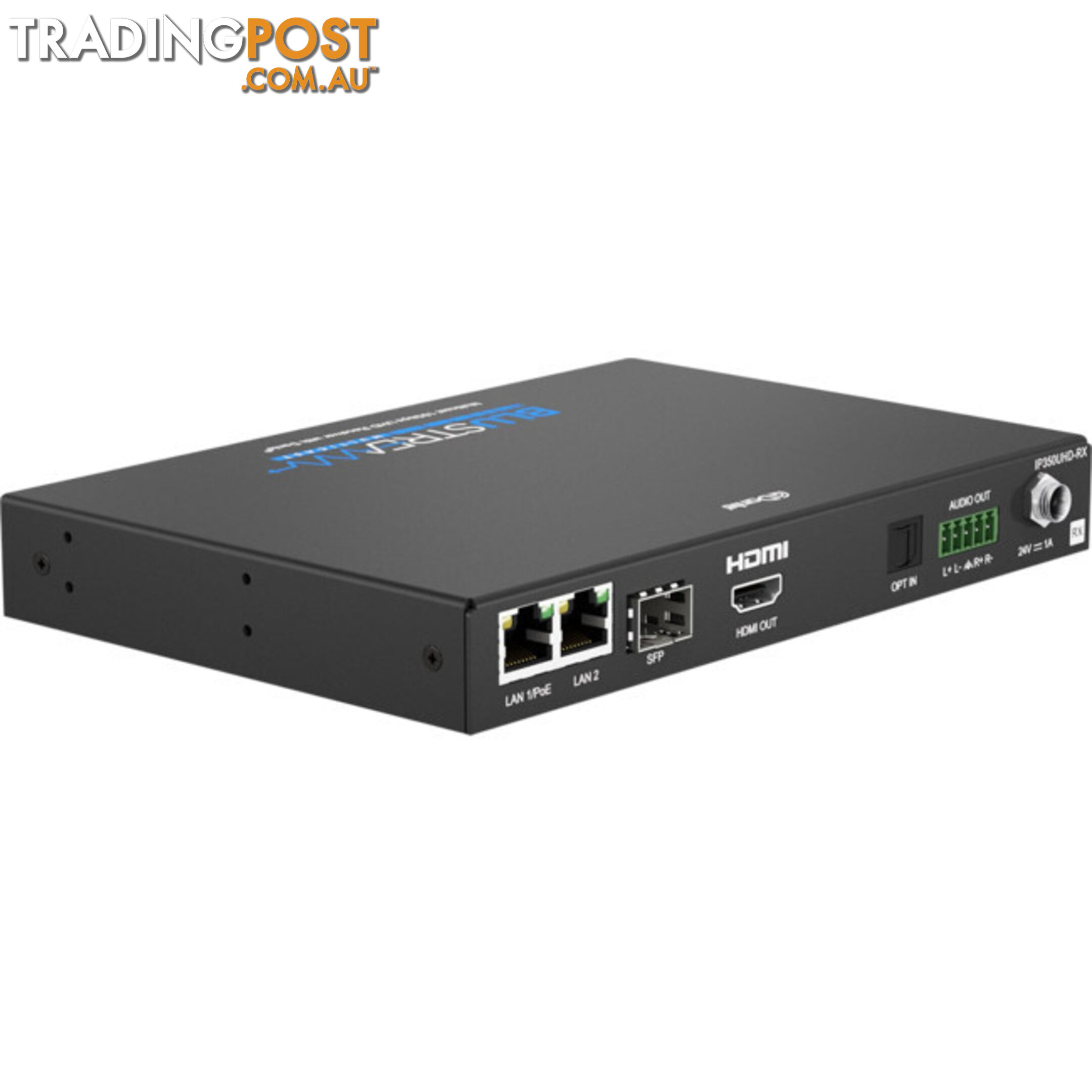 IP350UHDRX IP MULTICAST UHD 18GBPS VIDEO RECEIVER OVER 1GB 2CH DANTE AUDIO-BUILT-IN VIDEO SCALER-POE- HDCP2.2