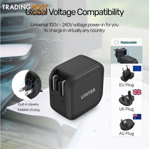 P1108ABK 3 IN 1 GAN 66W USB TRAVEL CHARGER BLACK - photo 5 of 11