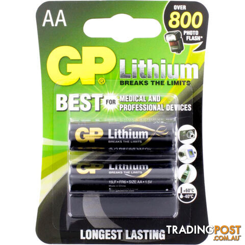GP15LC2 1.5V AA GP LITHIUM FR6 PK2 GP