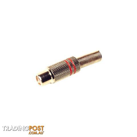 PD3164 RCA LINE SOCKET GOLD (RED) SPRING PROTECTION