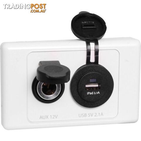L1042 USB AND MERIT 12V WALL PLATE CARAVAN RV 5V