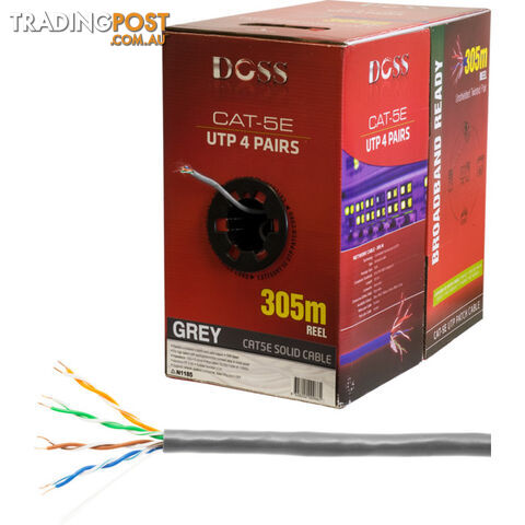 C5RGRY 305M CAT5E SOLID CABLE GREY SOLD AS 305M ROLL ONLY