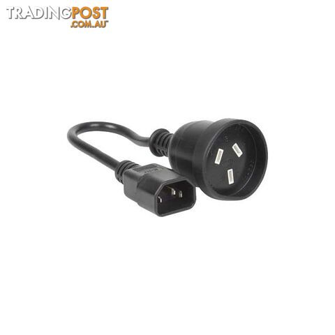 K15IEC IEC PLUG TO 240V SOCKET - 15CM LEAD - IEC-C14 SHORT UPS LEAD
