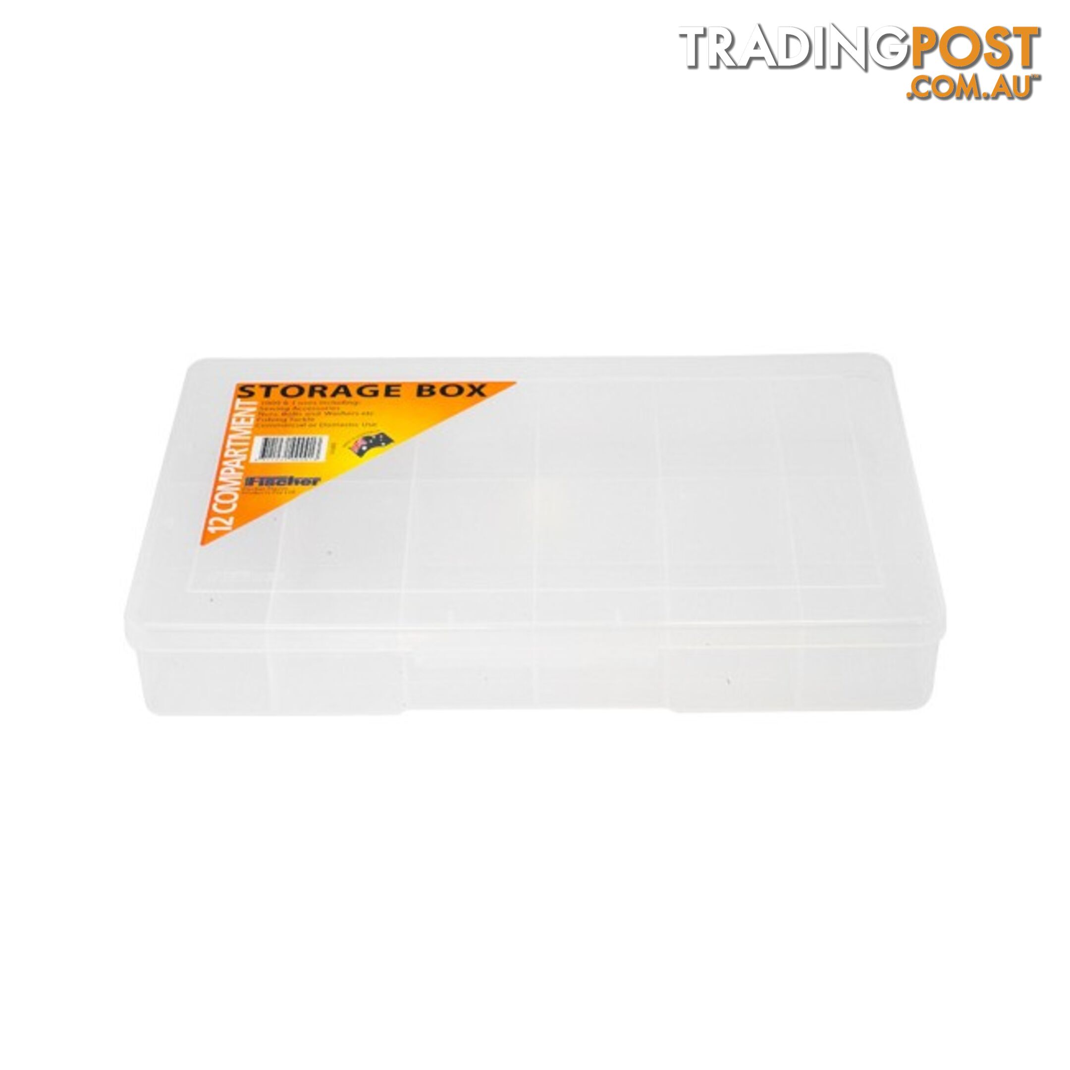 1H093 12 COMPARTMENT STORAGE BOX LARGE PLASTIC CASE