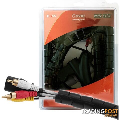 DCVR30-2 30MM CABLE COVER DOSS - 1.83MT SHORT BINDING WRAP - BLACK