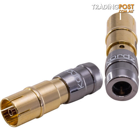 RC6TVF GOLD COMPRESSION PAL SOCKET CONNECTOR SUITS 6MM OD COAX