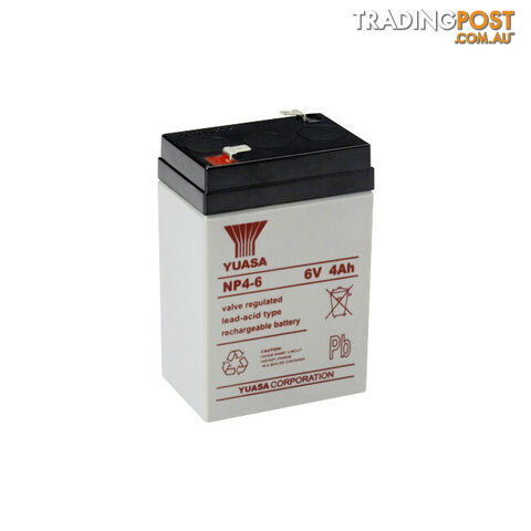NP4-6 6V 4AMP YUASA SLA BATTERY SEALED LEAD ACID - NP SERIES