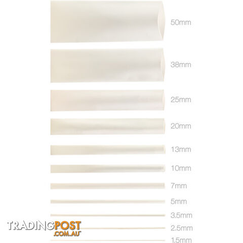 HS20WHT 20MMX1.2M HEAT SHRINK - WHITE HSWT135