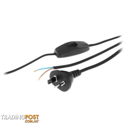 K3761-002 INLINE SWITCH POWER LEAD BLACK 3MT 2 CORE