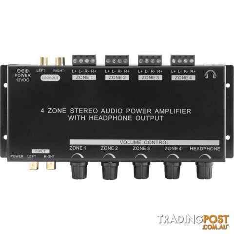 PRO1300 4 ZONE STEREO POWER AMPLIFIER AUDIO WITH HEADPHONE OUT - photo 2 of 4