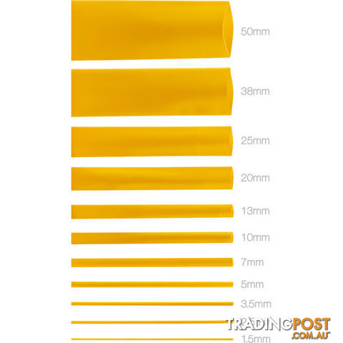 HS1.5YEL 1.5MMX1.2M HEAT SHRINK -YELLOW HSYW135