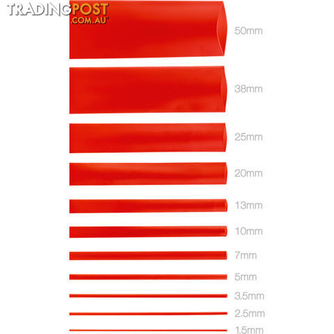 HS2.5RED 2.5MMX1.2M HEAT SHRINK - RED HSRD135