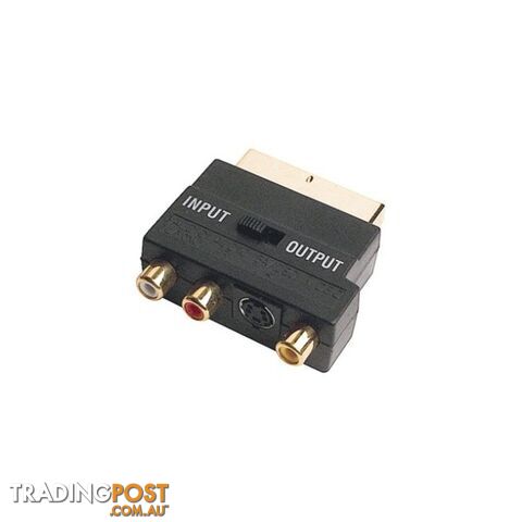 PA4220 SCART PLUG TO RCA & S-VIDEO SOCKETS - SCART VIDEO ADAPTOR