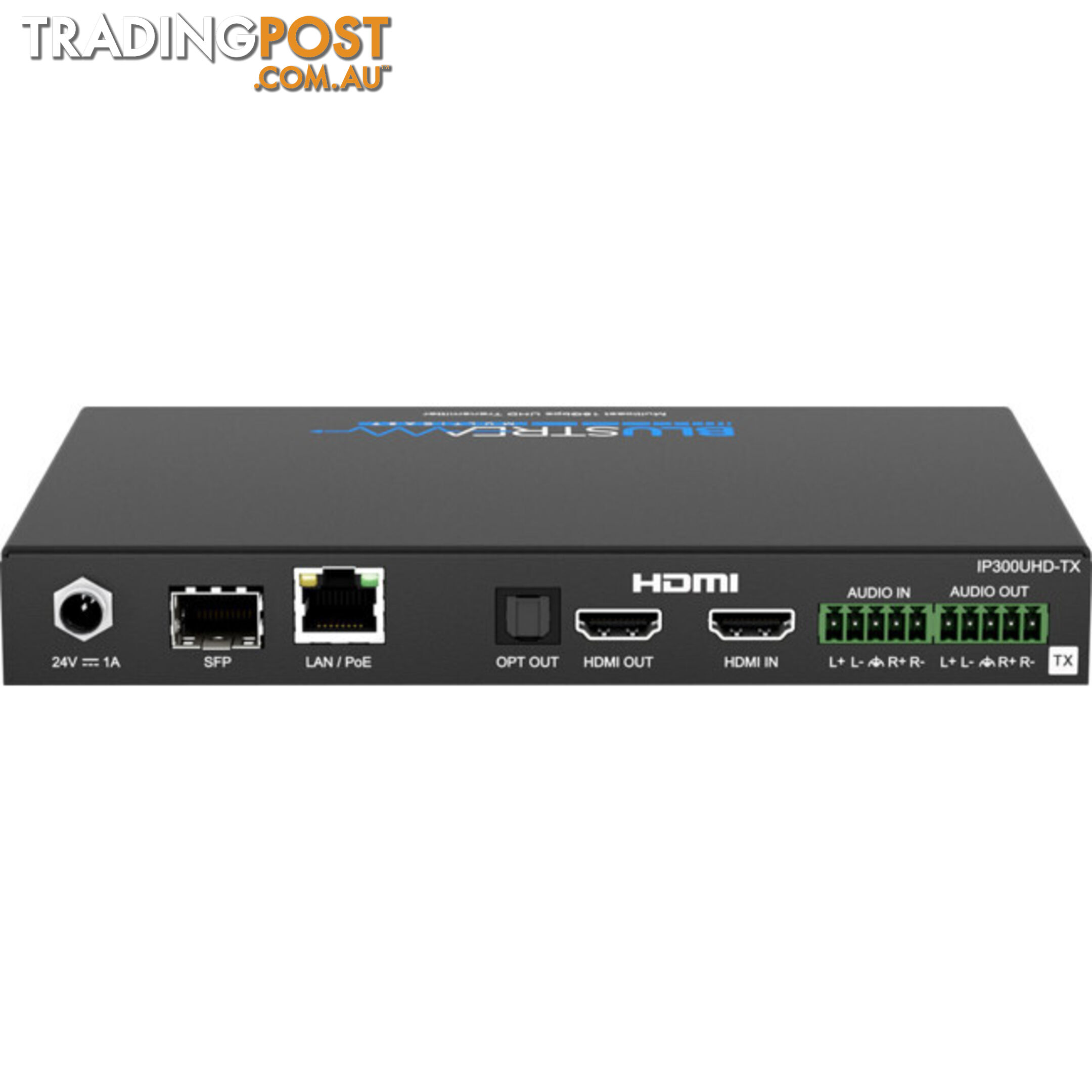 IP300UHDTX IP MULTICAST UHD 18GBPS VIDEO TRANSMITTER OVER 1GB IR, RS-232 & USB / KVM, POE- HDCP2.2