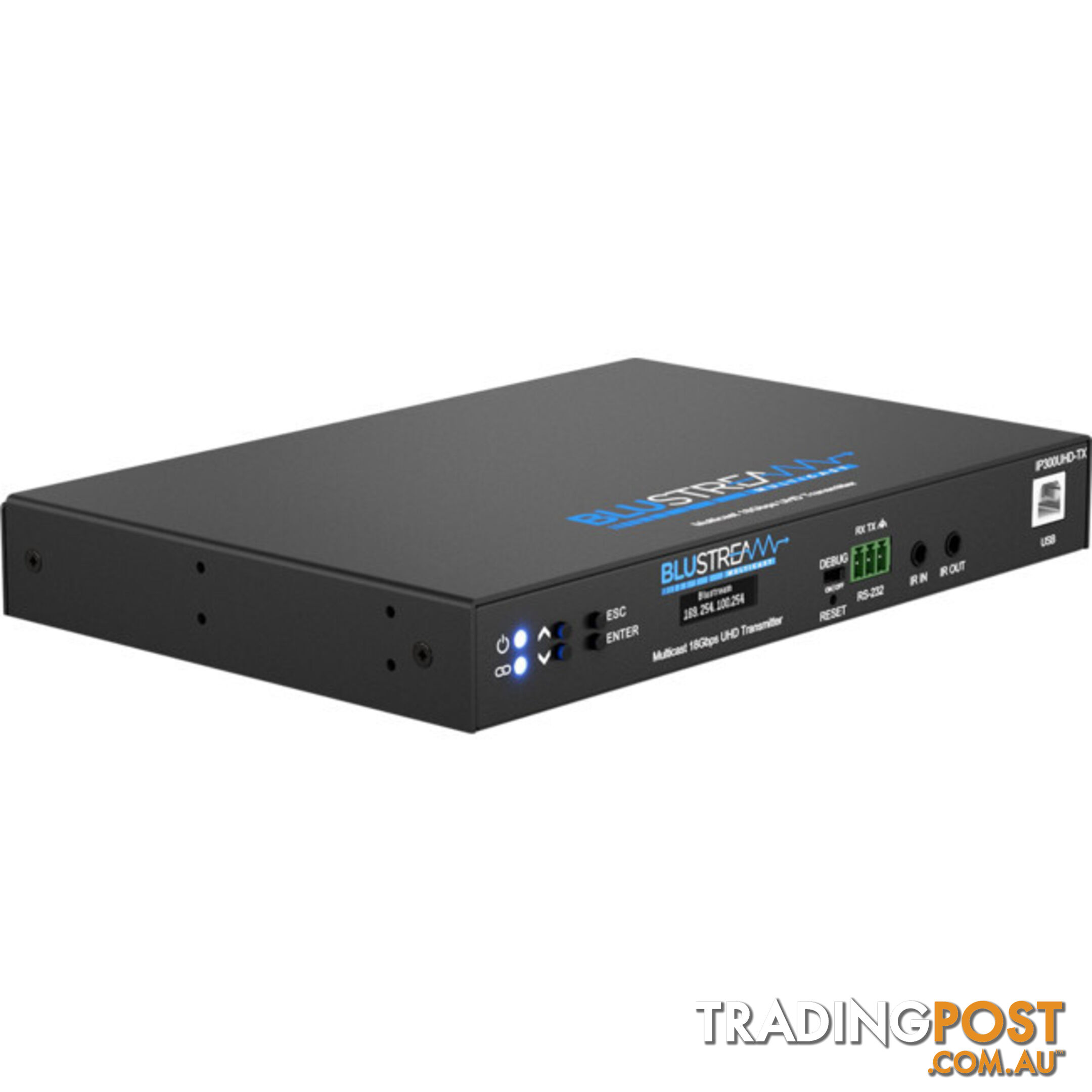 IP300UHDTX IP MULTICAST UHD 18GBPS VIDEO TRANSMITTER OVER 1GB IR, RS-232 & USB / KVM, POE- HDCP2.2