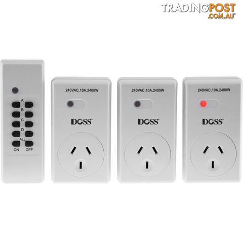 MRC03V2 MAINS OUTLET REMOTE CONTROLLER 1 REMOTE 3 MAINS DOSS SWITCH - photo 2 of 2