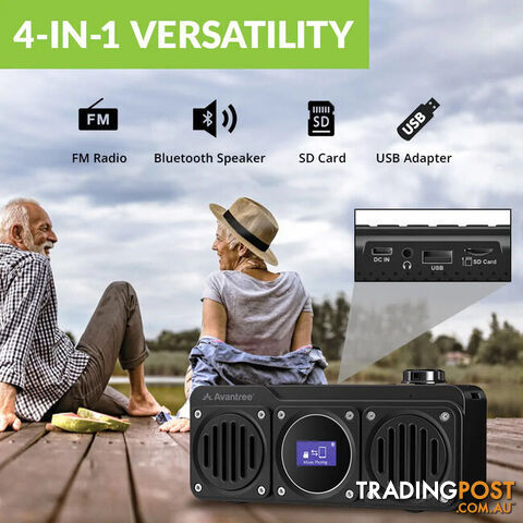 BOOMBYTE PORTABLE FM RADIO BT SPEAKER DUAL DRIVER 14W MICRO SD - photo 3 of 7