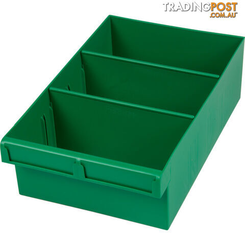1H024GN GREEN 300MM LARGE PARTS TRAY STORAGE DRAWER WITH DIVIDERS