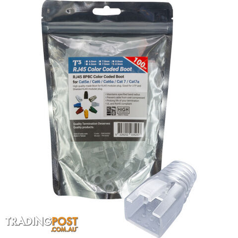 PK4092 CLEAR 8.5MM PVC RUBBER BOOT FOR SHIELDED SNAP PLUG SUITS EXTERNAL GROUND PACK OF 100 - photo 1 of 4