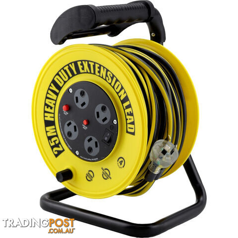 UR24025R HANDYMAN EXT REEL WITH - 25M 4 WAY SURGE POWER BOARD