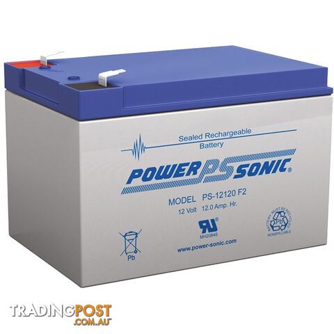 PS12120 12V 12AMP SLA BATTERY F2 TERMINAL SEALED LEAD ACID