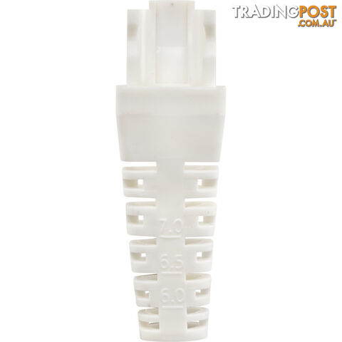 PK4095 7.5MM WHITE RJ45 RUBBER BOOT TRIMMABLE 5.5-7.0MM SNAP PK100 - photo 2 of 3