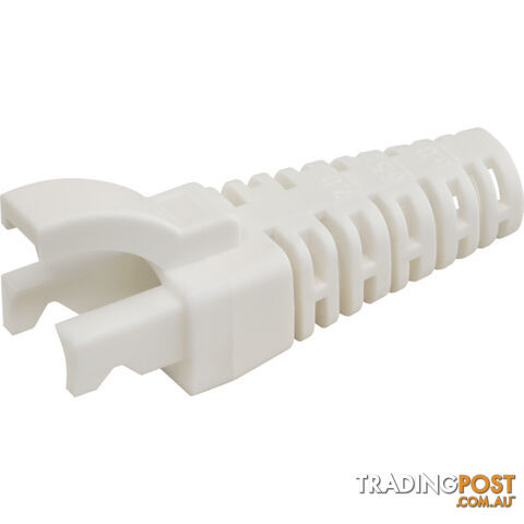 PK4095 7.5MM WHITE RJ45 RUBBER BOOT TRIMMABLE 5.5-7.0MM SNAP PK100