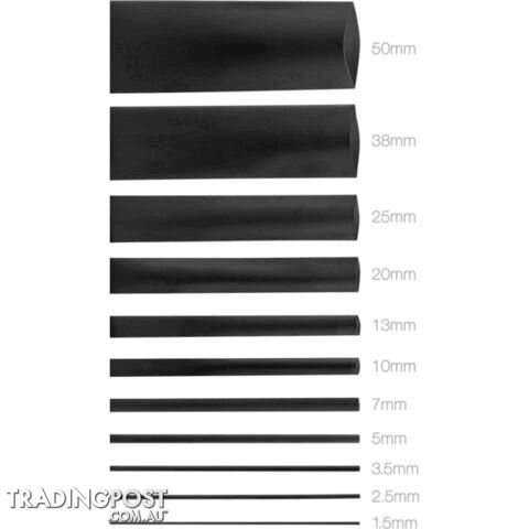 HS3.5BLK 3.5MMX1.2M HEAT SHRINK - BLACK HSBK135
