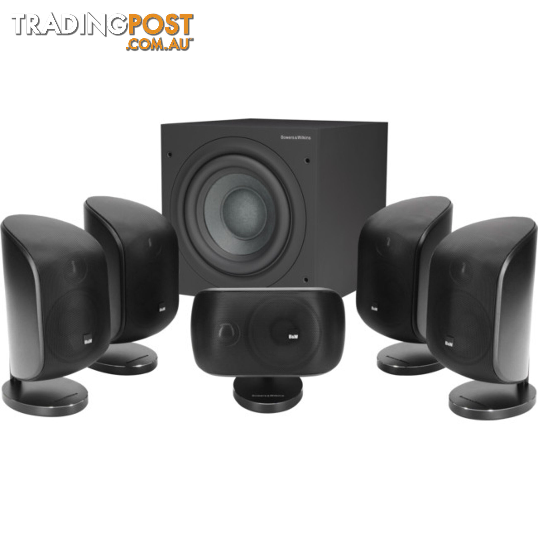 MT55BLACK MINI THEATRE SPEAKERS AND SUB 5X M1 SPEAKERS AND ASW610 SUB