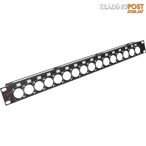 LPF116T 1RU 16 CHAN PRE PUNCHED PANEL RACK D MOUNT XLR CONNECTORS