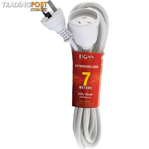 EXL7M 7M POWER EXTENSION LEAD WHITE DOSS