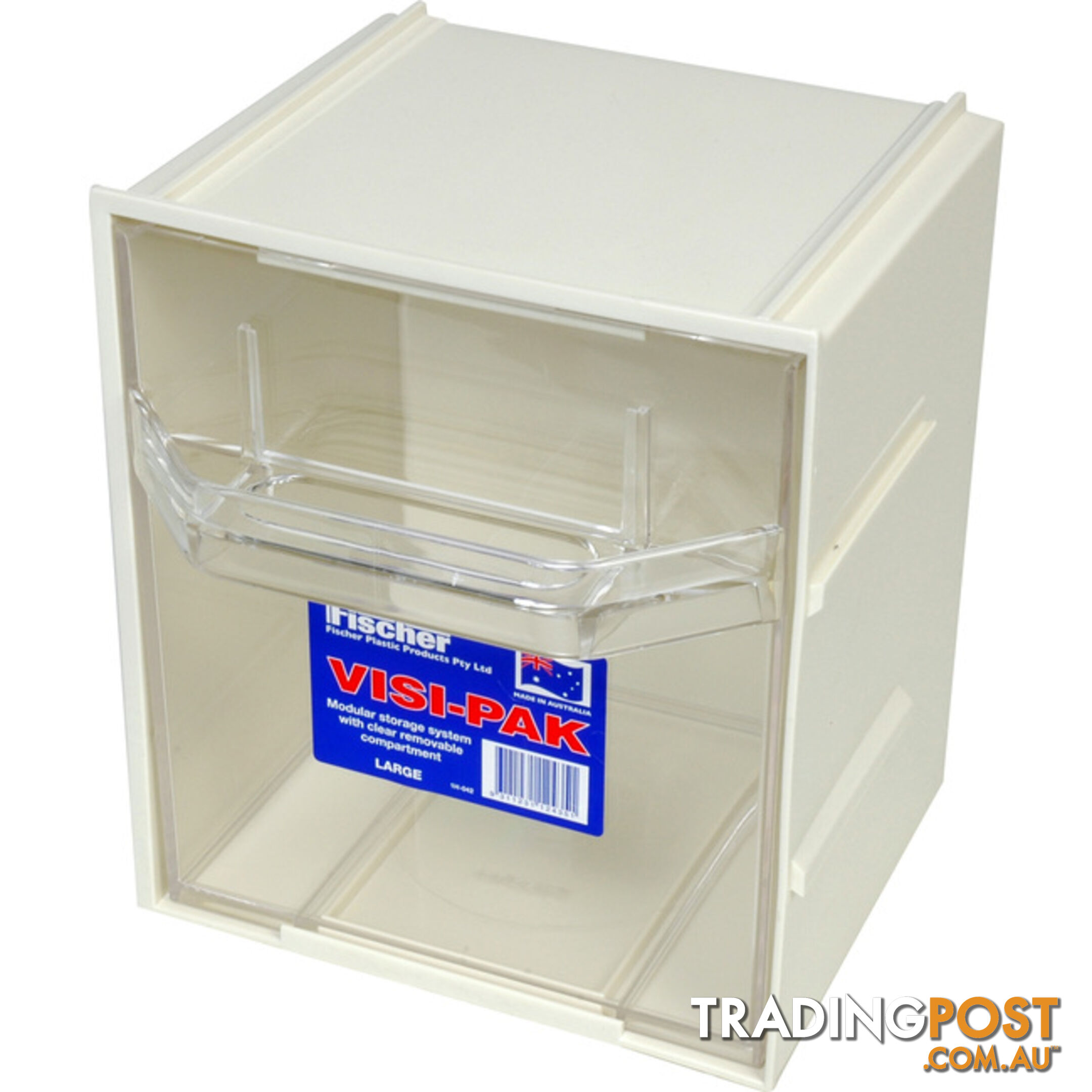 1H042 LARGE VISI PAK STORAGE DRAWER WITH CLIPS - FISCHER PLASTIC