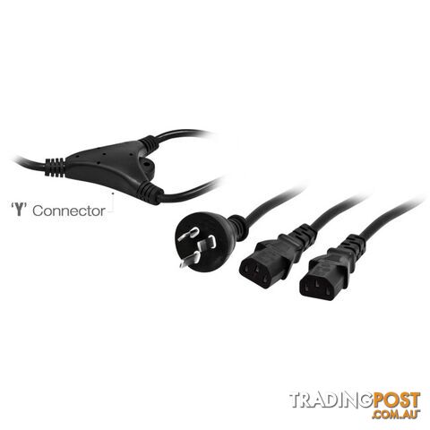 K9YIEC2 MAINS POWER TO 2X IEC 'Y' - 2M 240V TO 2XIEC SOCKET LEAD