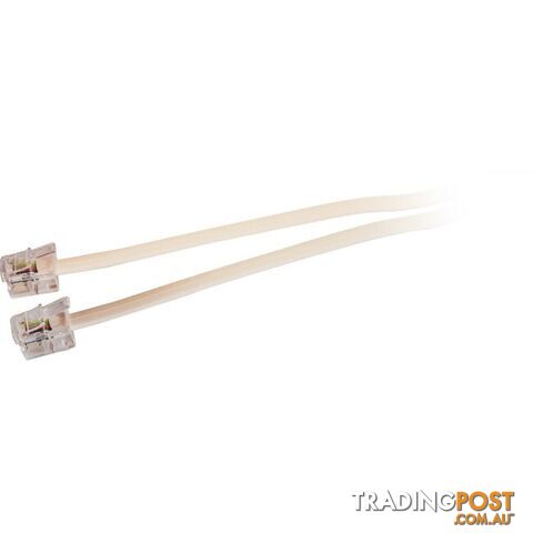 LC0092/IVY 5M MODULAR PLUG LEAD - IVORY RJ14 (RJ12) 6P4C TEL5053