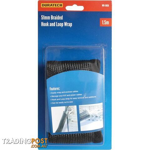 WH5656 HOOK AND LOOP LOOM WRAP BRAIDED 1.5M 51MM