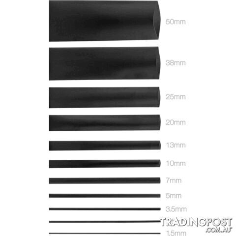 HS50BLK 50MMX1.2M HEAT SHRINK - BLACK HSBK135
