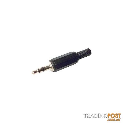 PD1248 3.5MM STEREO PHONO PLUG BLACK PLASTIC