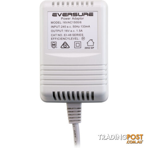 AC1615 16V AC 1.5A POWER SUPPLY SUITS ALARM PANELS BARE WIRE - 16VAC - photo 2 of 2