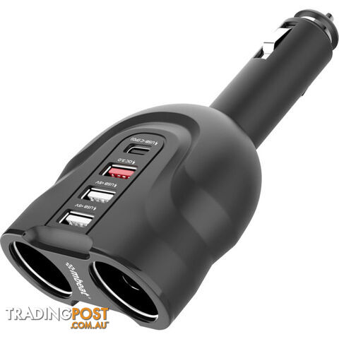MBCHGRC38 4-PORT USB-C CAR CHARGER CIG SPLITTER PD QC